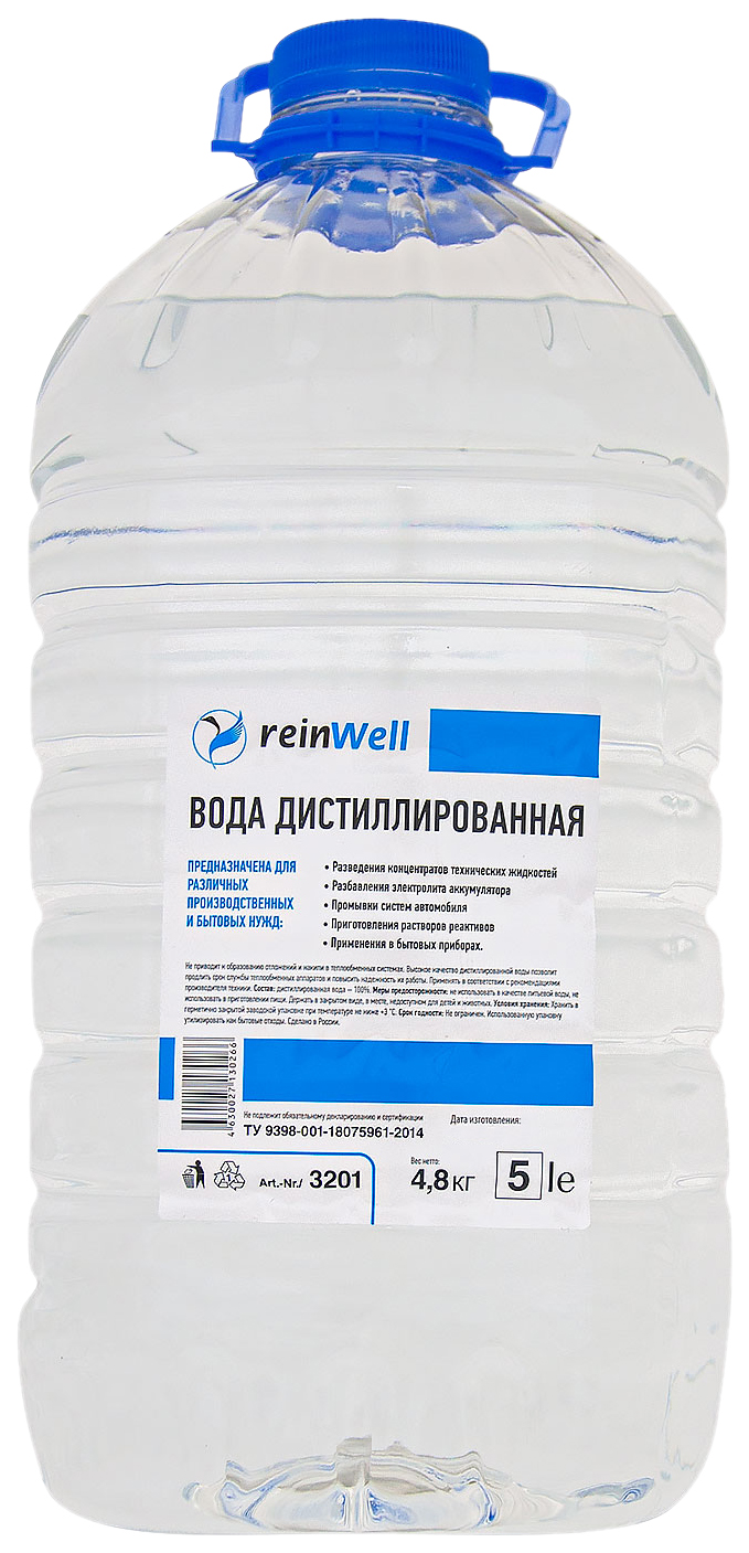 Вода дистиллированная REINWELL 5 литров