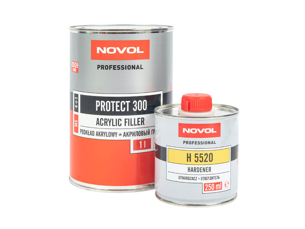 37011 Акриловый Грунт Protect 300 4+1 Серый 1L, Отверд. Докуп. Отдельно Novol 37011