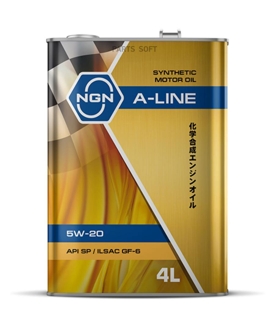Моторное масло NGN синтетическое A-Line 5w20 Sp/Ilsac Gf-6 4л