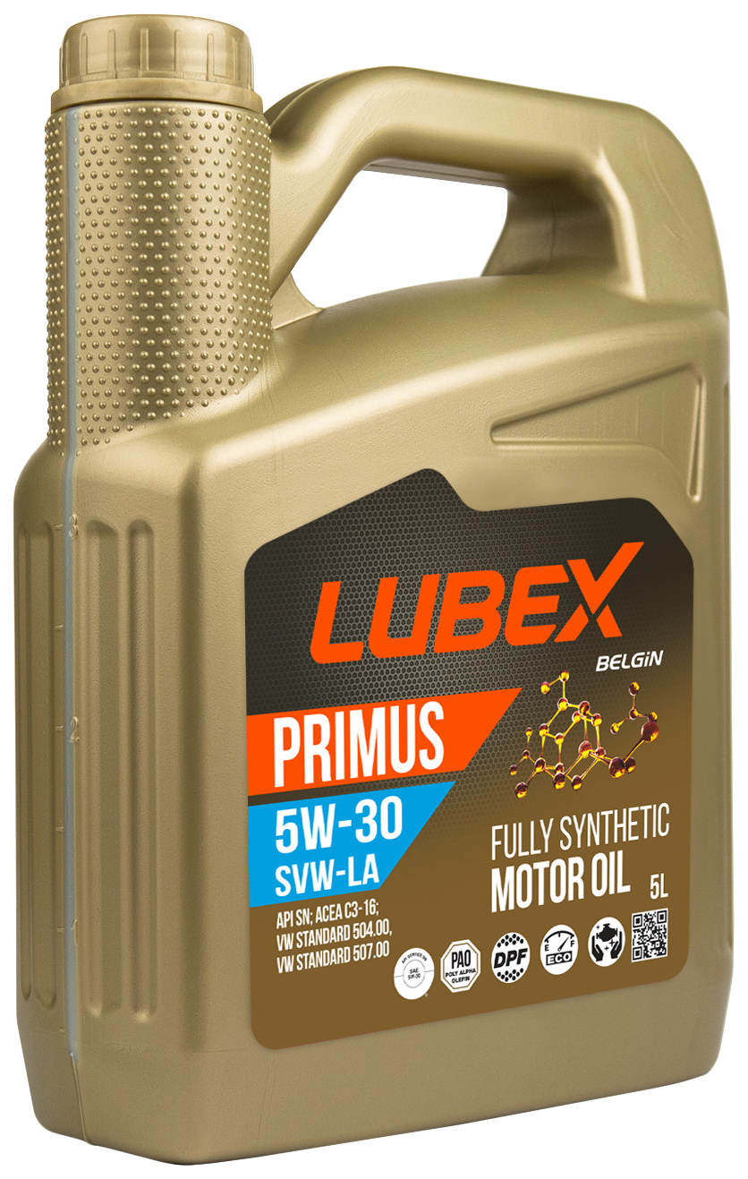 Моторное масло LUBEX синтетическое PRIMUS SVW-LA 5W30 SN C3 5л