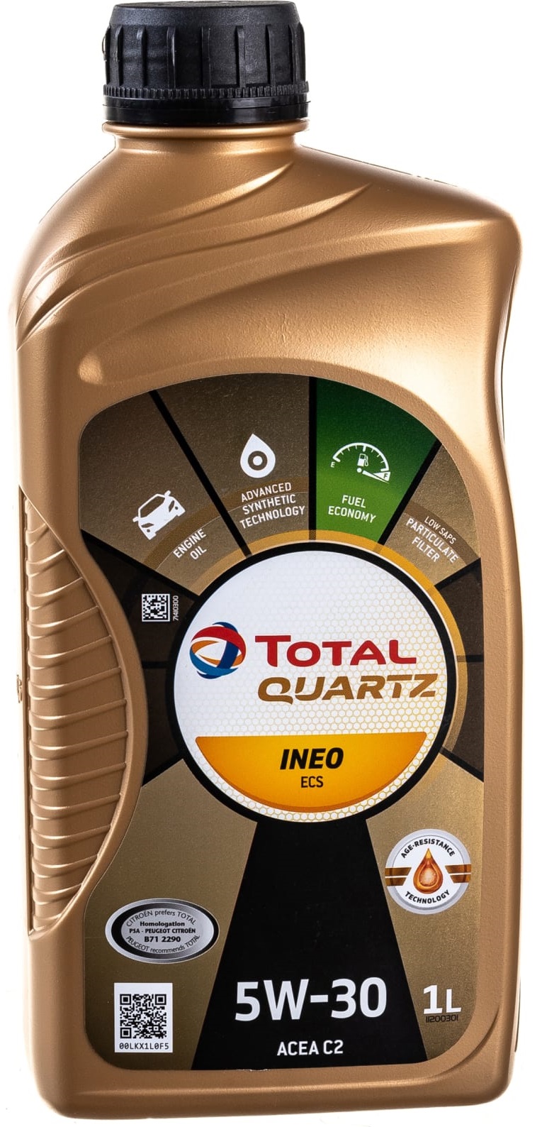 Моторное масло TOTAL синтетическое Quartz Ineo Ecs 5w30 Acea C2 1л