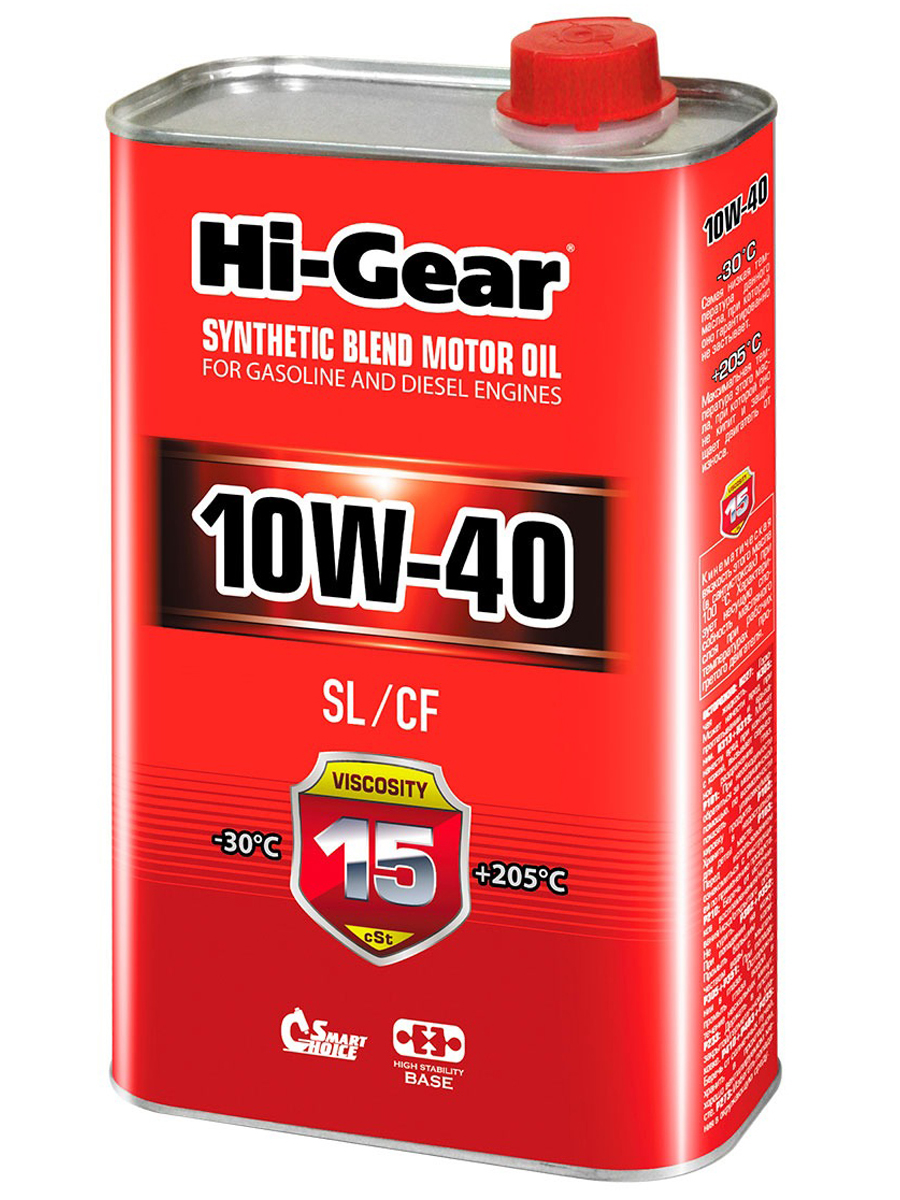 Моторное масло Hi-Gear полусинтетическое SL/CF 10W40 1л