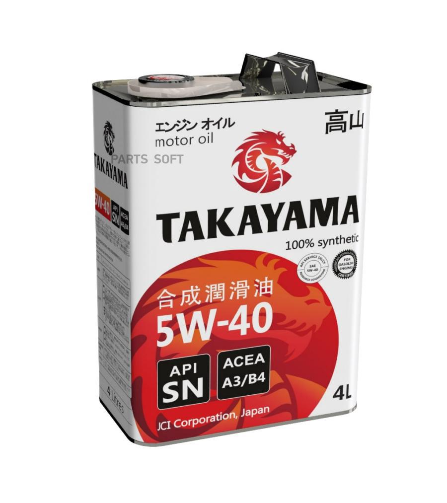 TAKAYAMA Масло Моторное Синтетическое "Motor Oil Sn 5w-40", 4л