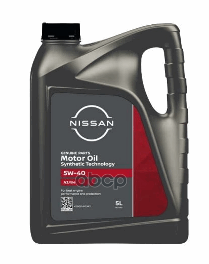 Моторное масло Nissan синтетическое 5w40 A3/B4 Sn/Cf 5л