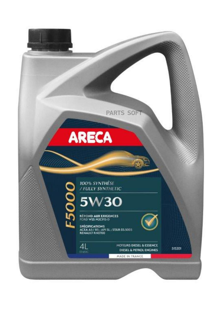 Моторное масло Areca 5000 синтетическое 5W30 4л