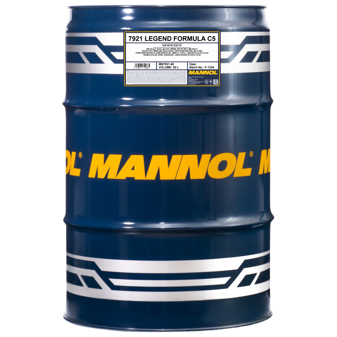 Моторное масло Mannol LEGEND FORMULA C5 0W20 60л