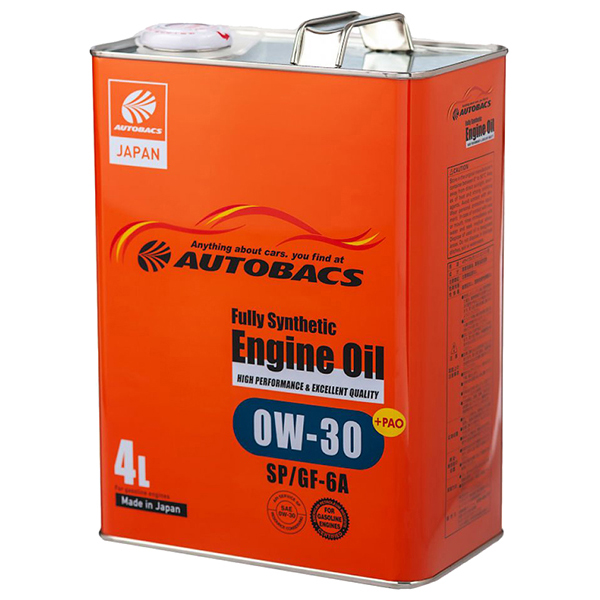 Моторное масло Autobacs Fully Synthetic Engine Oil SP/GF-6 0W30 4л