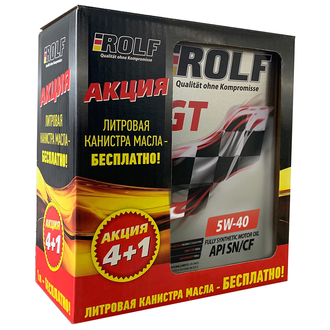 Моторное масло Rolf синтетическое GT SAE 5W40 API SN/CF 5л
