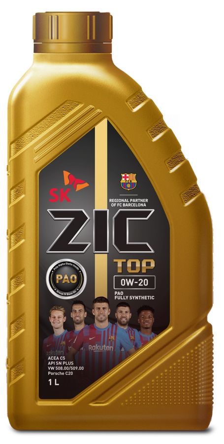 ZIC TOP 0W20 (1L)_масло моторное! синт.API SN Plus, ACEA C5, VW 508.00/509.00, Porsche C-2