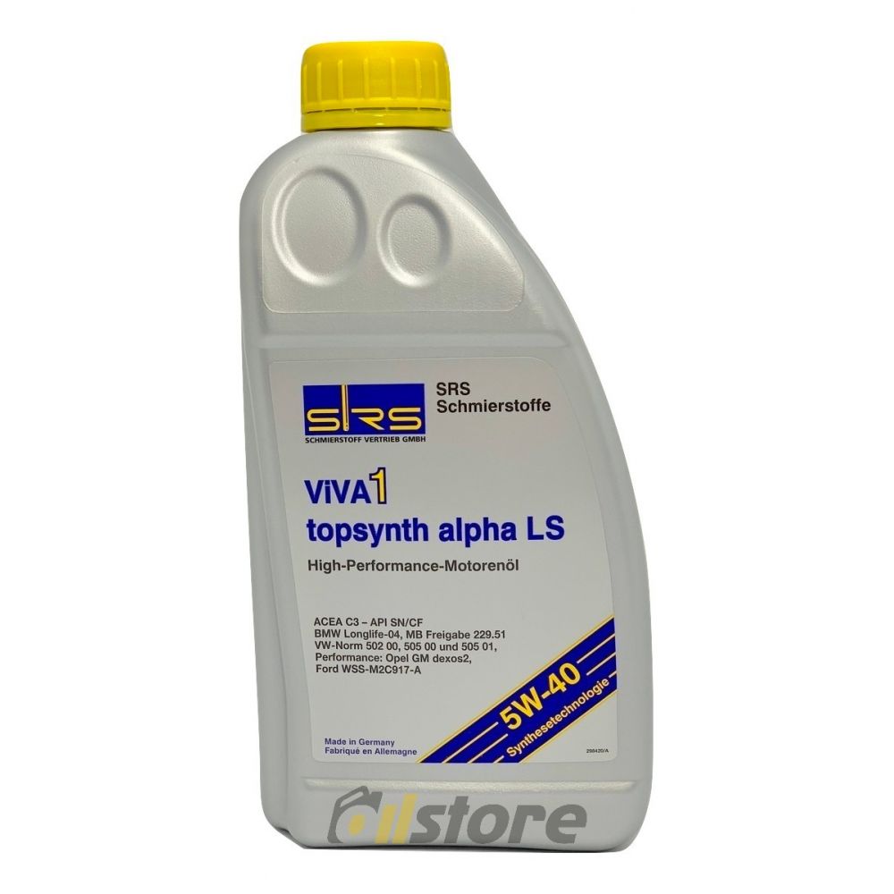 Моторное масло SRS VIVA 1 topsynth alpha LS 5W40 1л