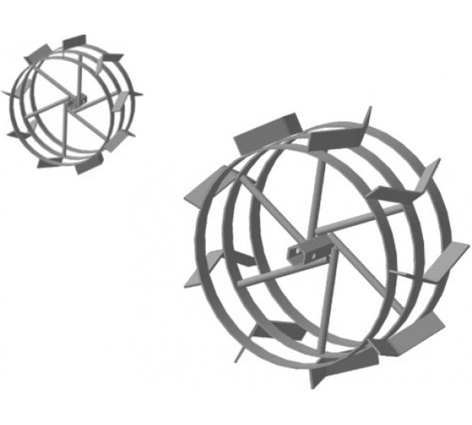 Грунтозацеп вал S24 380х180 мм, втулка 82 мм, 3 обода FORZA 01.01.31.29 ГМБ.S24 380.180