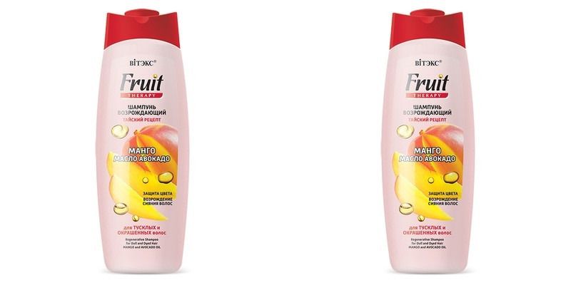 Шампунь Витэкс Fruit Therapy Манго и масло авокадо, Возрождающий 515 мл, 2 шт.