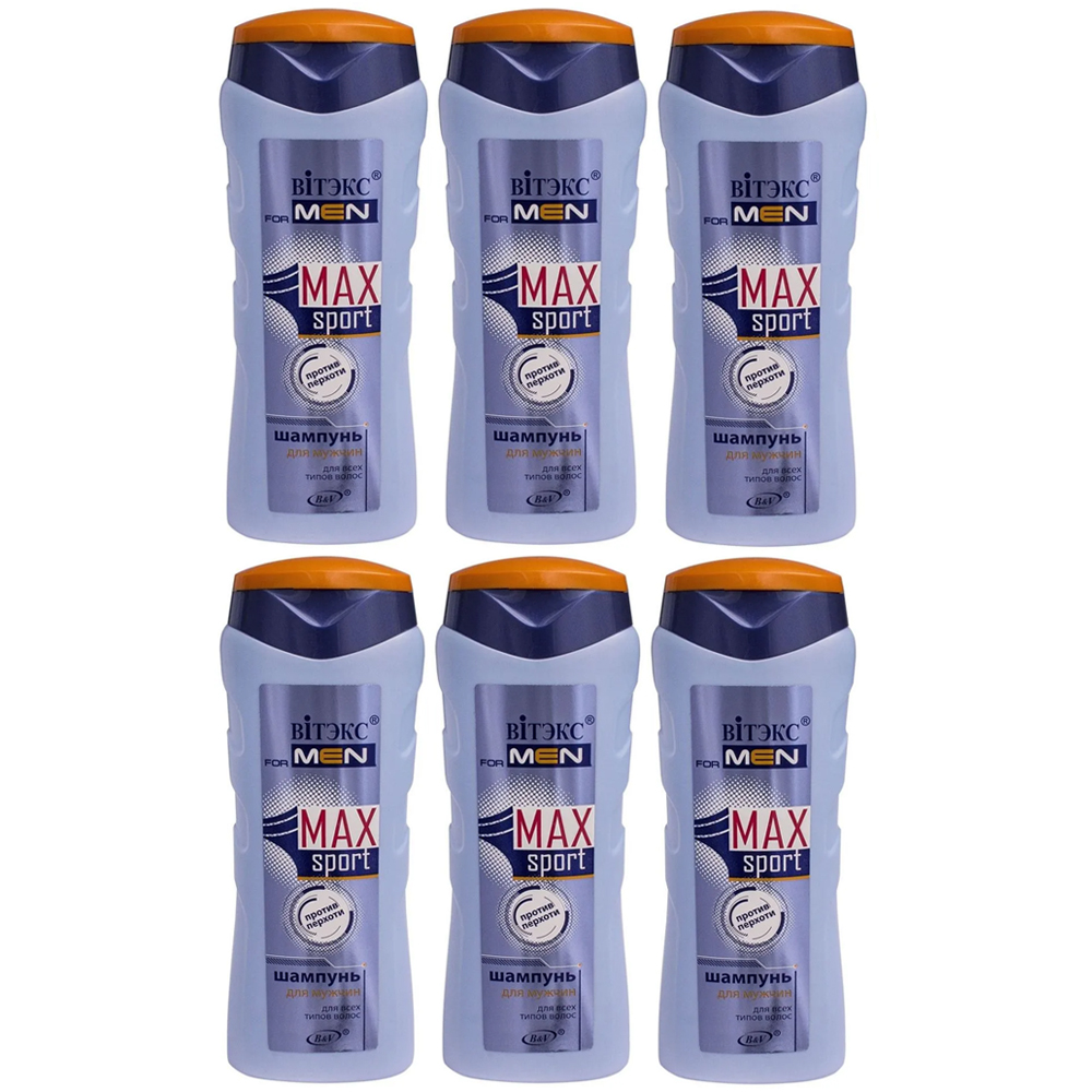Шампунь Витэкс для всех типов волос FOR MEN MAX Sport 250мл, 6 шт