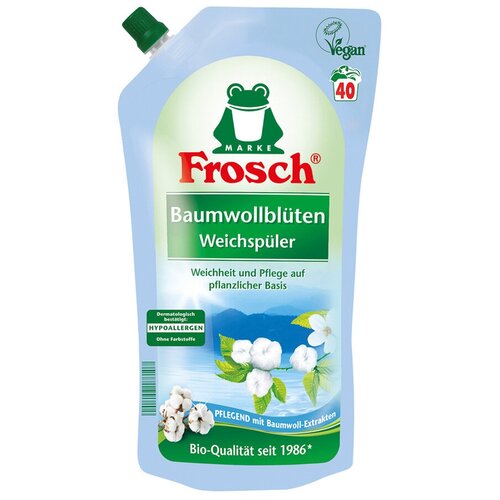 Frosch Концентрированный ополаскиватель для белья Цветы хлопка, 1 л