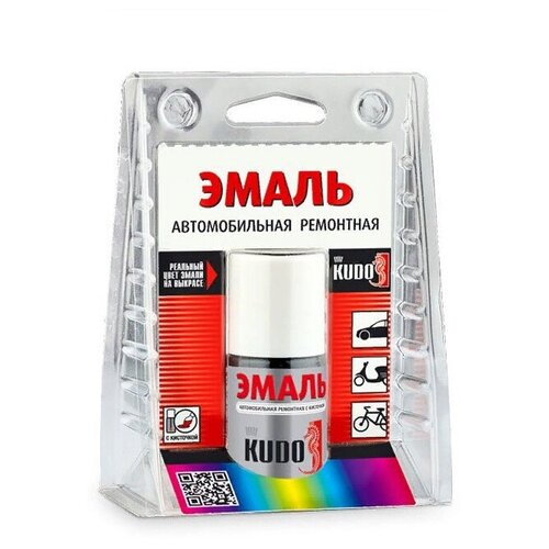 KUDO Эмаль автомобильная ремонтная с кисточкой (Toyota) salsa red металлик, 15 мл