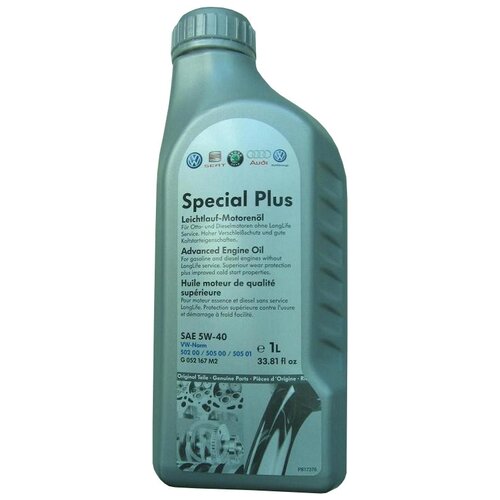 Синтетическое моторное масло VOLKSWAGEN Special Plus 5W-40 5л, 502,00 - 505,01