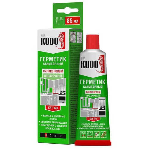 Герметик KUDO KST-121 силиконовый санитарный белый в тюбике 85 мл