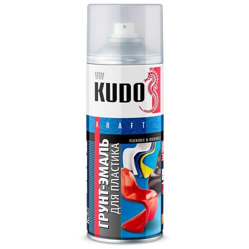 Грунт-эмаль KUDO для пластика серый 520мл