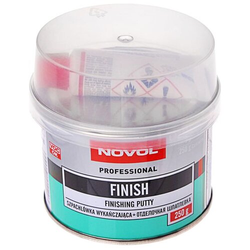 Шпатлевка автомобильная полиэфирная Novol FINISH Professional Finishing Putty банка 250 г + отвердитель Betox-50PC туба 8 г (автошпатлевка) 1120