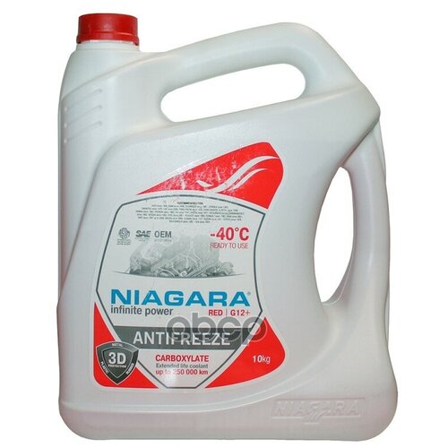 001001001012 NIAGARA Антифриз готовый карбоксилатный красный G-12+ 10л