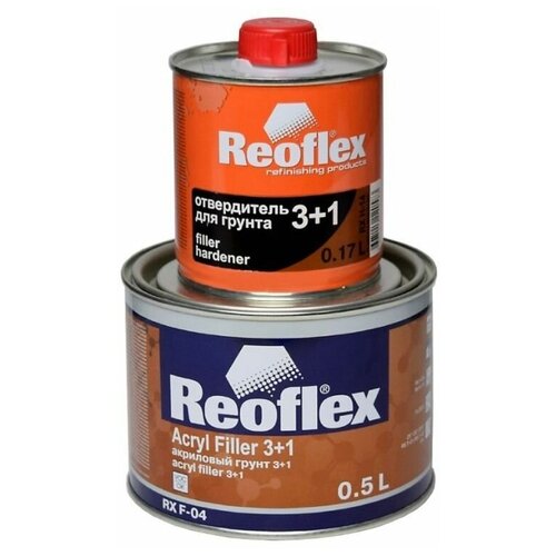 Reoflex Акриловый грунт 3+1 черный (0,5л+0,17л)