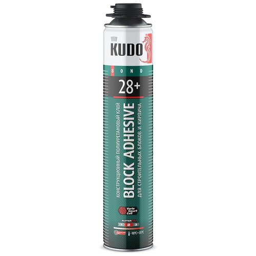 Полиуретановый клей для строительных блоков KUDO профессиональный PROFF 28+, всесезонный,1000 мл,12шт
