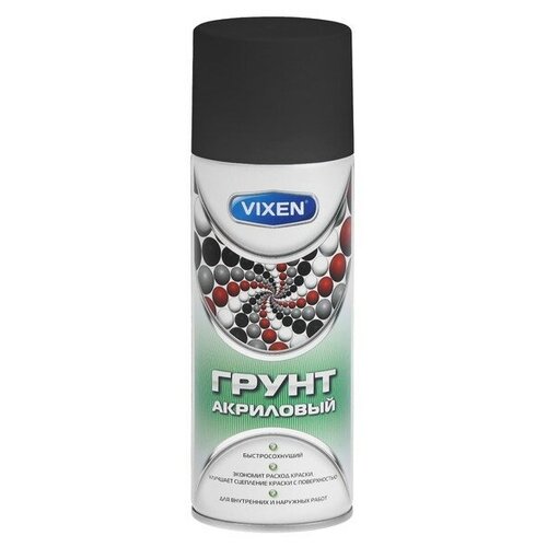 Грунт универсальный VIXEN, акриловый черный, аэрозоль 520 мл VX-22001