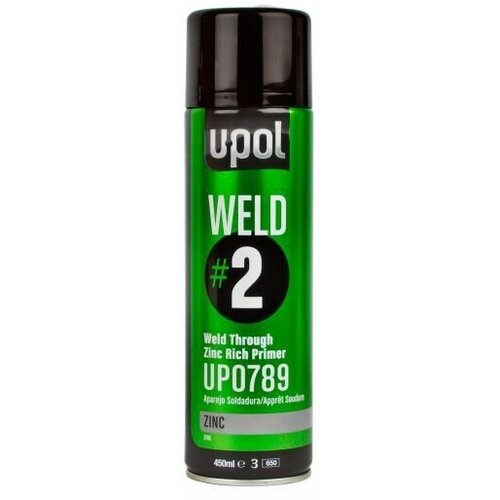Токопроводящий грунт U-Pol WELD 2 с цинком (провариваемый) аэрозоль 450мл.
