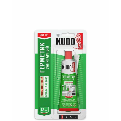 Герметик силиконовый санитарный KST-121 белый 85 мл, Kudo