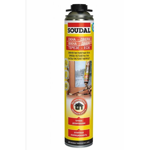 Пена монтажная Soudal профессиональная зимняя 750 мл, 6шт