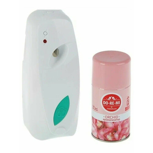 Освежитель воздуха DO-RE-MI Комплект премиум "орхидея", автоматический диспенсер, 2 батарейки, 250 мл