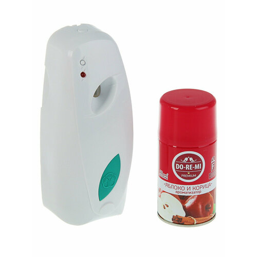 Освежитель воздуха DO-RE-MI Комплект премиум "Яблоко и корица", автоматический диспенсер, 2 батарейки, 250 мл