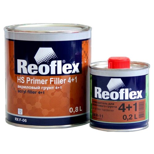 Грунт REOFLEX 2K 4+1 акриловый белый (комплект), уп.0,8л+0,2л