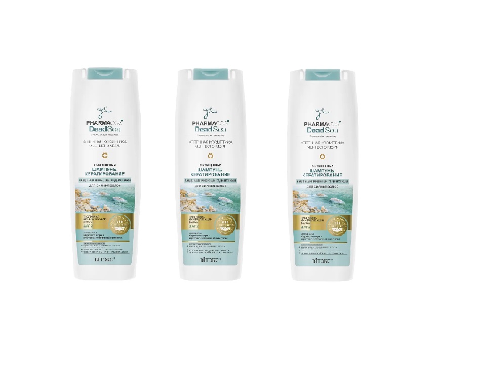 Шампунь-кератирование Витэкс Pharmacos Dead Sea для сияния волос 400 мл 3 шт