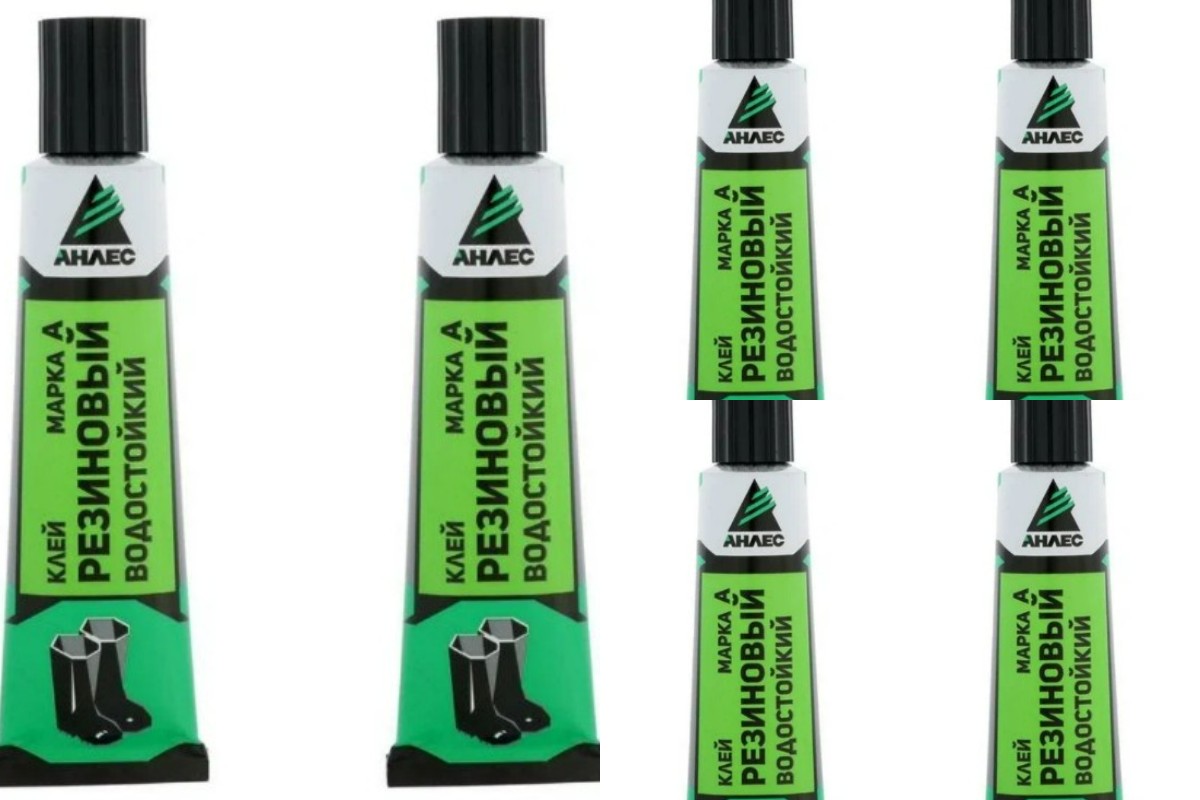 Клей Анлес резиновый водостойкий, 40 мл, 6 шт.