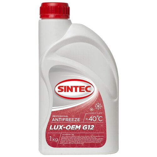 SINTEC ANTIFREEZE LUX G12 готовый (красный) 1л