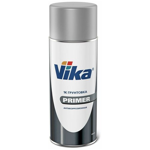 VIKA Грунтовка алкидная Primer Праймер аэрозоль, серая, 520 мл И581