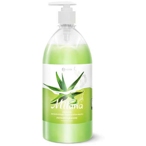 Жидкое крем-мыло MILANA алоэ вера с дозатором 1л.