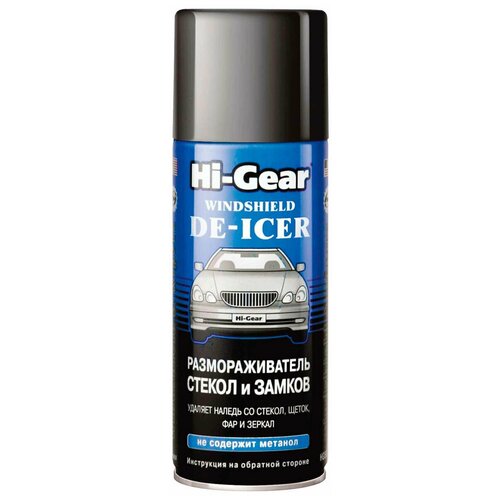 Размораживатель стекол и зеркал автомобиля Hi-Gear Антилед, универсальный размораживатель замков и стекол Hi-Gear WINDSHIELD DE-ICER 520 мл. HG5632