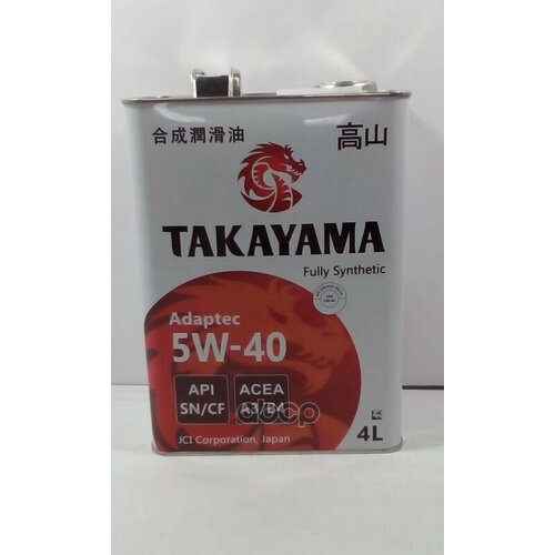 TAKAYAMA Масло Моторное Takayama Adaptec 5W-40 A3/B4 Sn/Cf Синтетика 4Л 605587