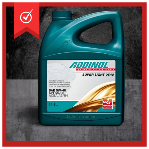 Моторное масло ADDINOL SUPER LIGHT 0540 5W-40 Синтетическое 4 л