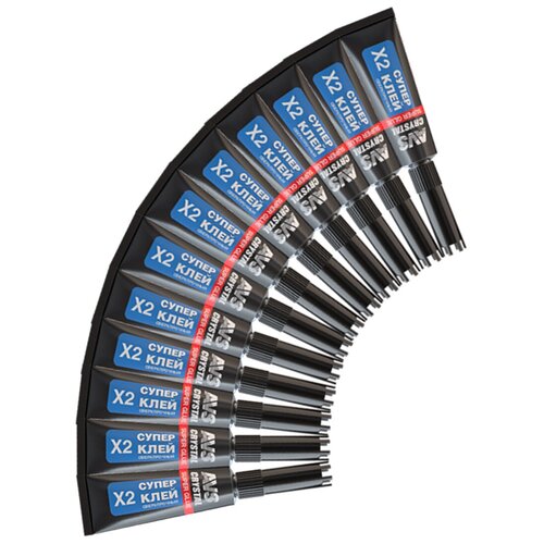 Супер клей AVS CRYSTAL AVK-171 SUPER GLUE сверхпрочный 3 гр. Комплект из 12 шт. A78870S