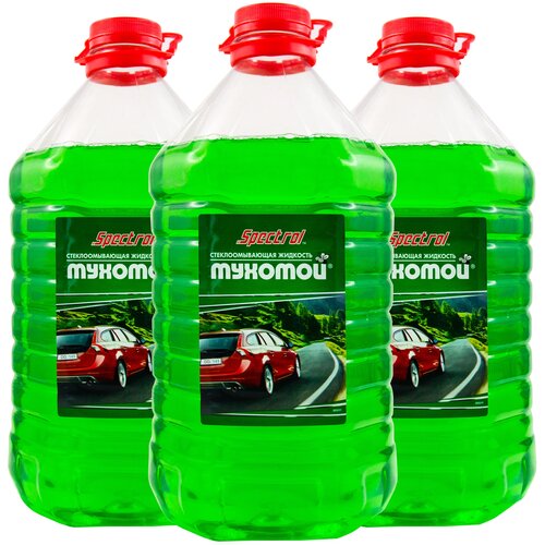Жидкость стеклоомывателя летняя 5 л SPECTROL омывайка для машины, готовый раствор Мухомой (омывашка) / стеклоомыватель летний комплект 3шт 9650(3)