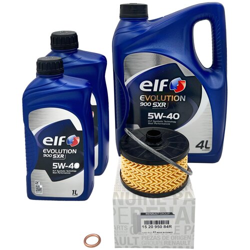 Набор для замены масла в двигателе 1.3 TCE H5H Renault Arkana / Duster / Kaptur (с ELF 5W-40 RN0710 и масляным фильтром 152095084R)