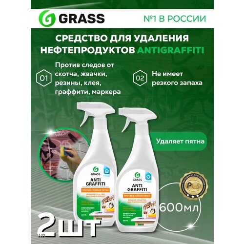 Смывка краски наклеек скотча маркера Antigraffiti 0.6л-2шт