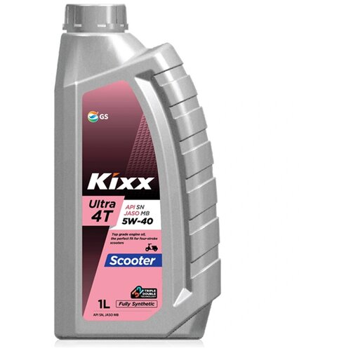 Моторное масло KIXX 5W-40 ULTRA 4T, SCOOTER, API SN, JASO MB, для четырехтактных двигателей, синтетическое, 1 л
