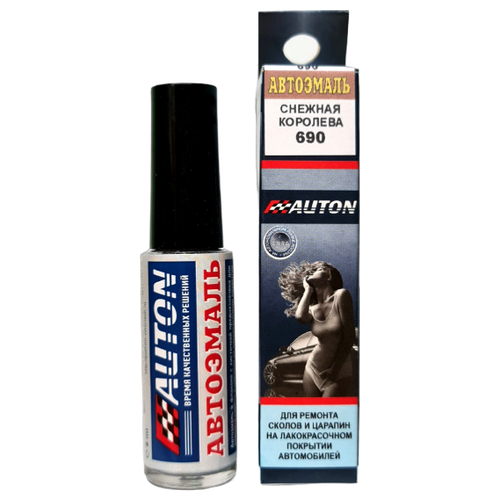 Автоэмаль акриловая AUTON + Лак акриловый, LADA 690 Снежная королева, флакон с кисточкой, 8 мл