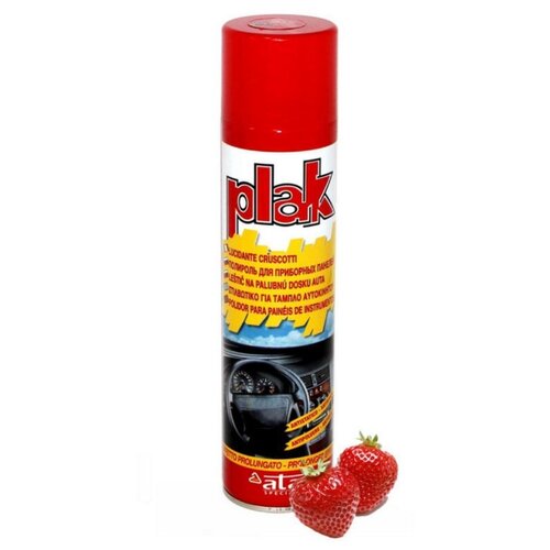 Полироль салона "PLAK" 200 мл, клубника, аэрозоль /24