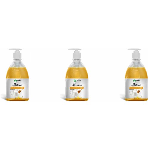 Grass Жидкое крем-мыло MILANA Молоко и Мед с дозатором 500мл 2 шт
