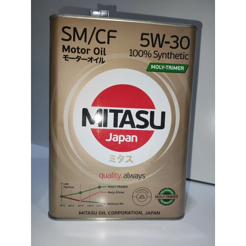 Синтетическое моторное масло MITASU 5W30 4L MOLY-TRiMER SM \ API